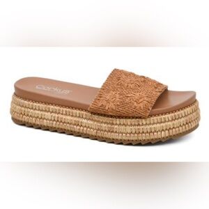 Hey Girl by Corkys Natural BRB Espadrille Platform Sandals Size 8 New In Box